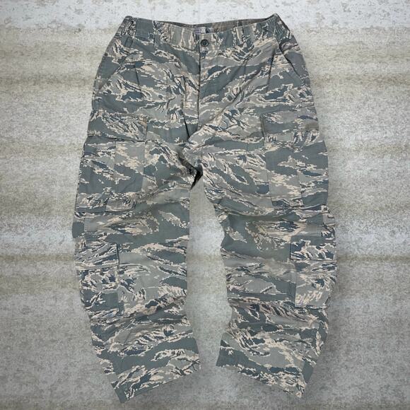 Vintage 90s Military Tactical Pants 34x28 Baggy Wide Leg Tiger Stripe Camo - Picture 2 of 12